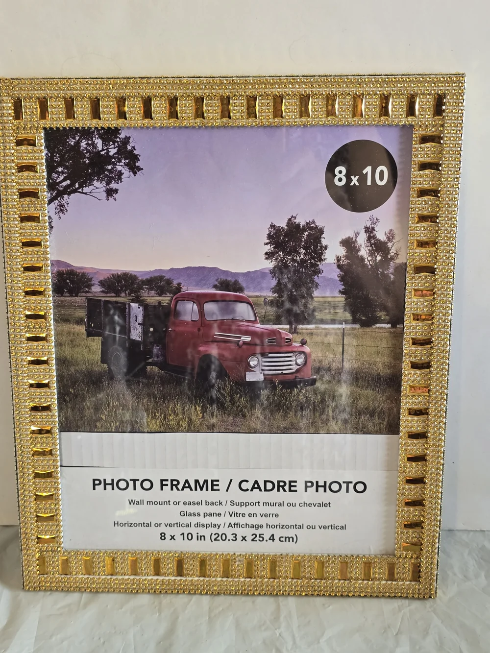 Gold Beaded 8x10 Photo Frame - Decorative Home Accent New Handmade